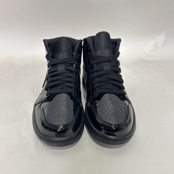 Nike Air Jordan 1 Mid Retro WMNS Patent Leather "Triple Black" - Picture 2 of 6